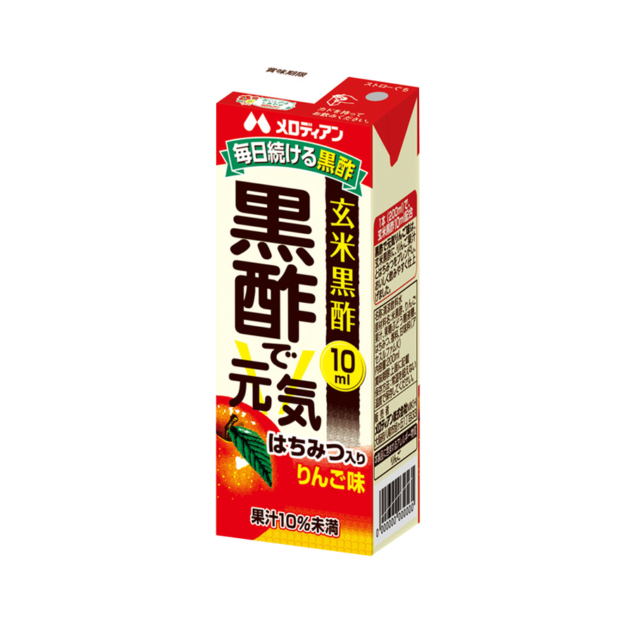 melodian 果味玄米黑醋元气饮料 苹果味 200ml/盒