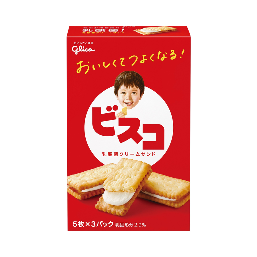 glico 格力高 bisco 香甜健康乳酸菌奶油夹心饼干 5块×3袋