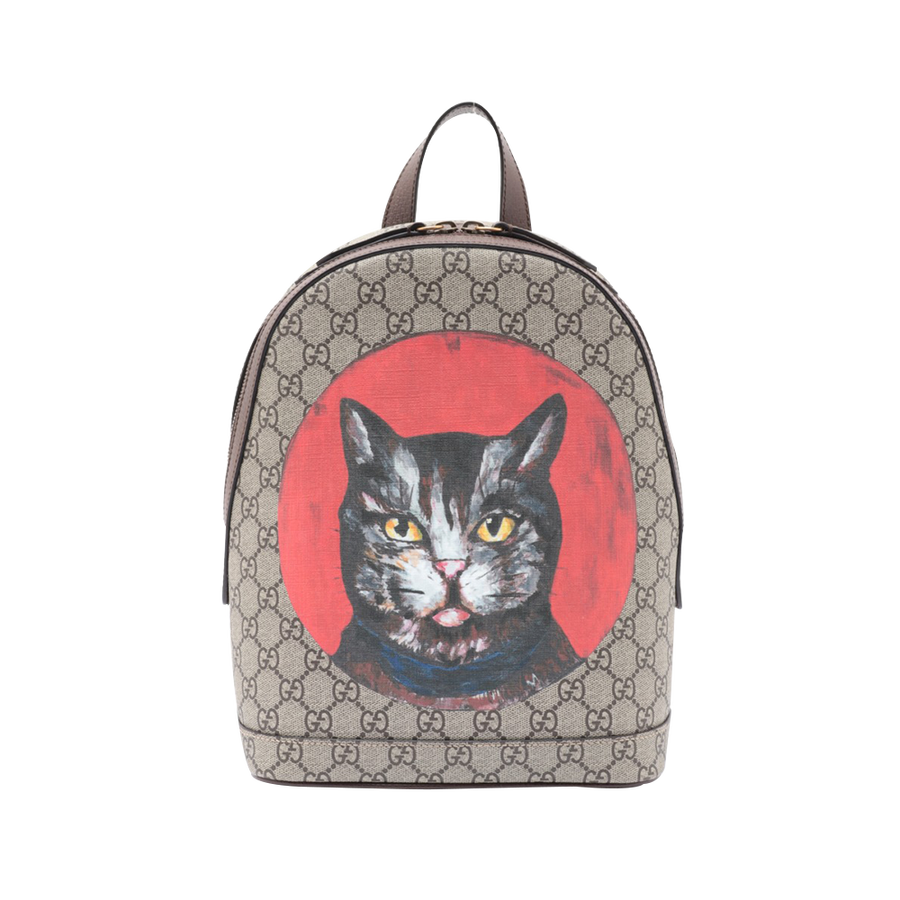 【古着】gucci 古驰 高级帆布神秘猫双肩背包 1个(二手)(a)