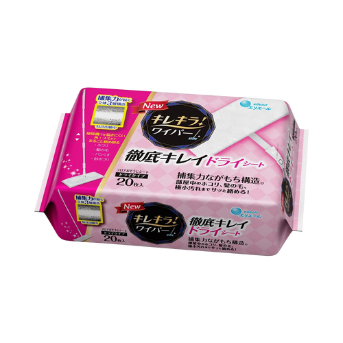 DAIO 大王制纸 Elleair 干净闪亮平板拖把用干清洁巾 20片