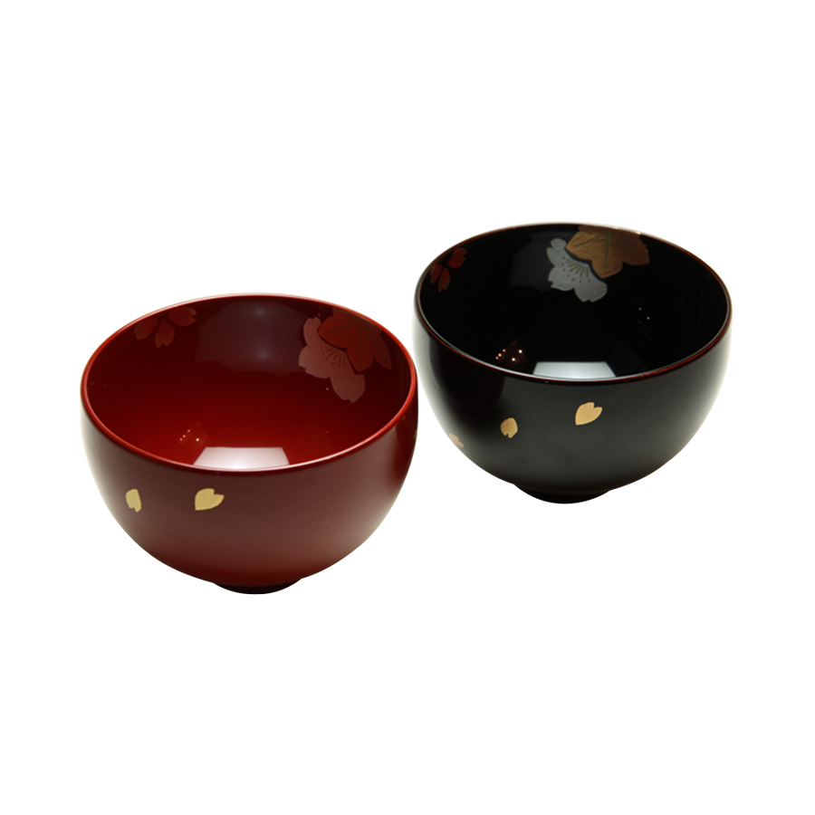 越前漆器春秋风景图案丸福汤碗_越前漆器厨具餐具餐具_豌豆公主
