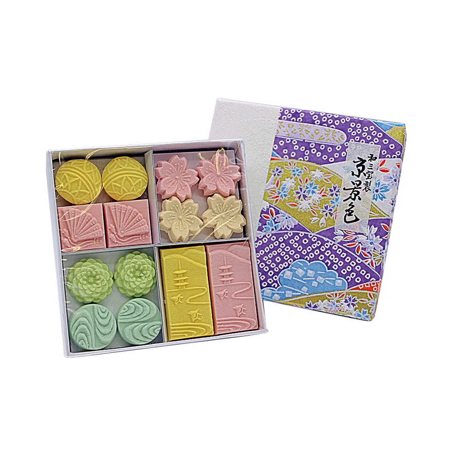 baikodo 和三盆 日本传统小点心和三盆京景色礼盒 14个