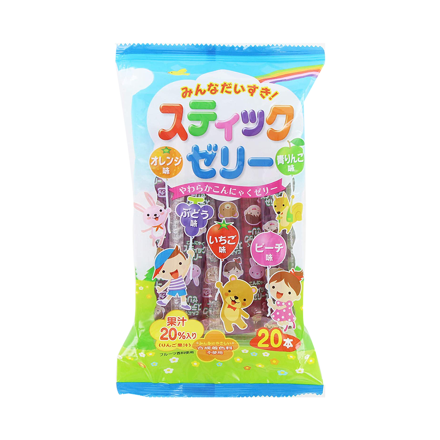 ribon 缤纷果味果汁长条果冻 20根/袋