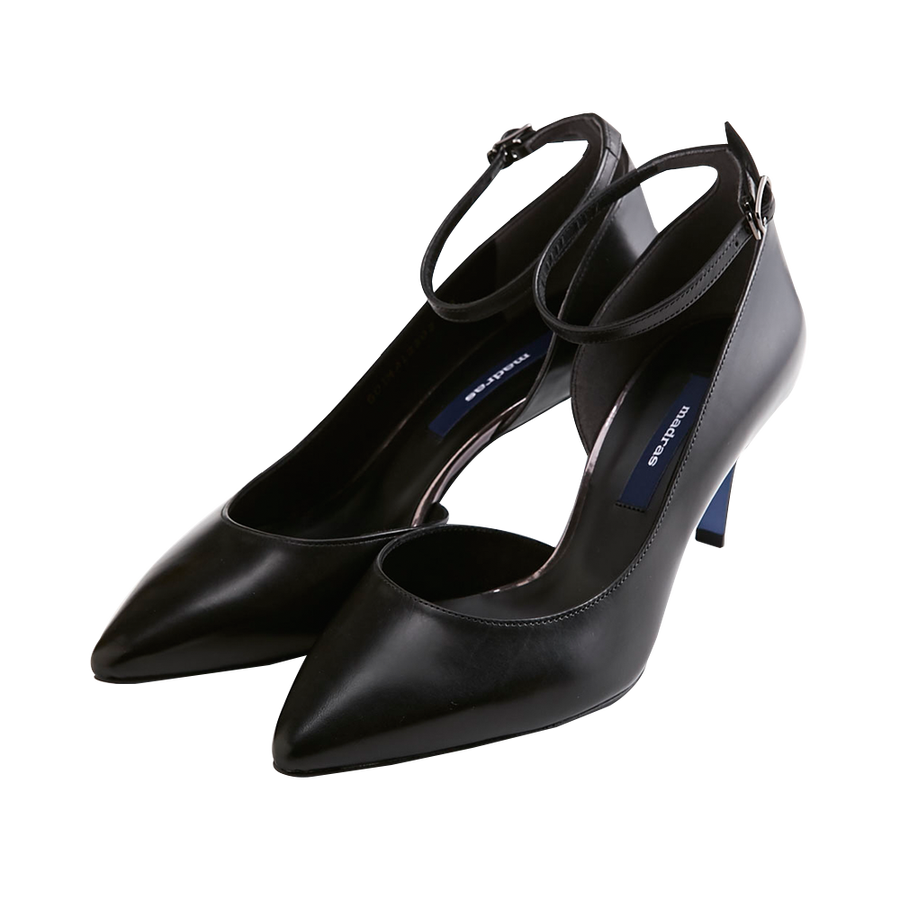 自营madras 尖头一字带高跟鞋 黑色 24cm