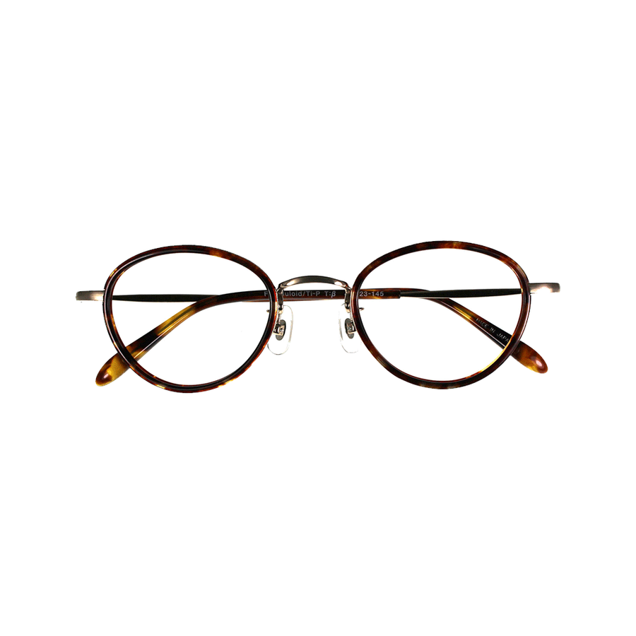 saimei 彩明 balva 日本制复古波士顿框高级pc防蓝光眼镜 玳瑁-金