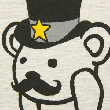 graniph 男女同款大胡子熊 印花t恤 天然植物棉色 l