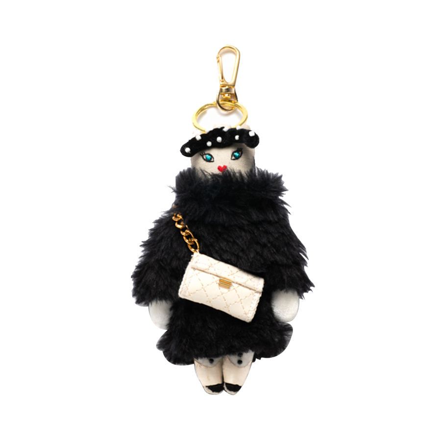 casselini the dancing room 魅力猫咪系列萌趣卡通挂饰 皮草女士猫