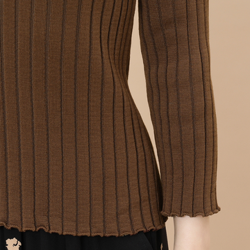 adam et rope v领修身针织上衣 f 深棕色