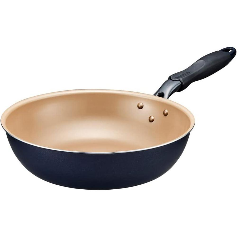 evercook 深型炒锅 28厘米 燃气专用 轻量不粘平底锅 pfoa 海军蓝